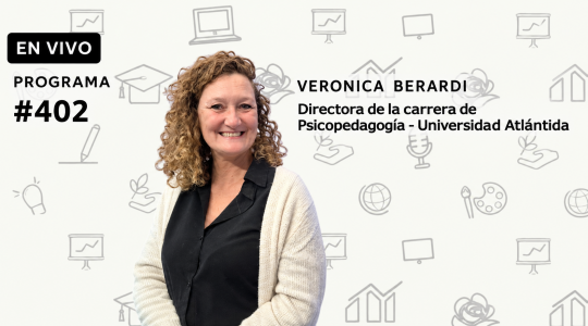 Verónica Berardi, directora de la carrera de Psicopedagogía de la Universidad Atlántida, durante una entrevista en Trama Educativa sobre las III Jornadas de Psicopedagogía, la ética profesional y la inteligencia artificial.