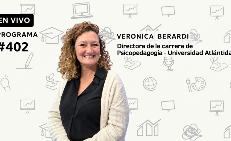 Verónica Berardi, directora de la carrera de Psicopedagogía de la Universidad Atlántida, durante una entrevista en Trama Educativa sobre las III Jornadas de Psicopedagogía, la ética profesional y la inteligencia artificial.